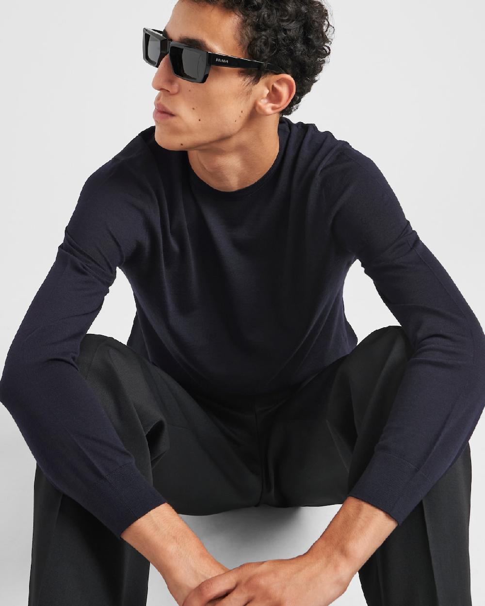 Prada Jersey De Cuello Redondo De Lana Superfina