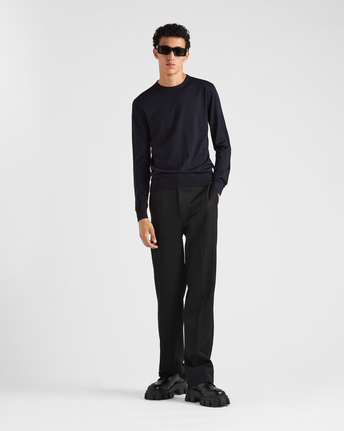 Prada Jersey de cuello redondo de lana superfina