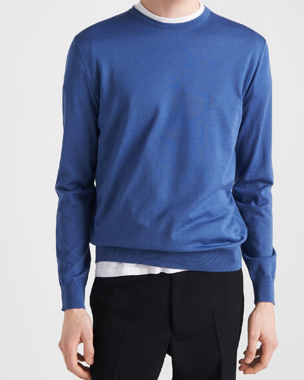 Prada Jersey De Cuello Redondo De Lana Superfina