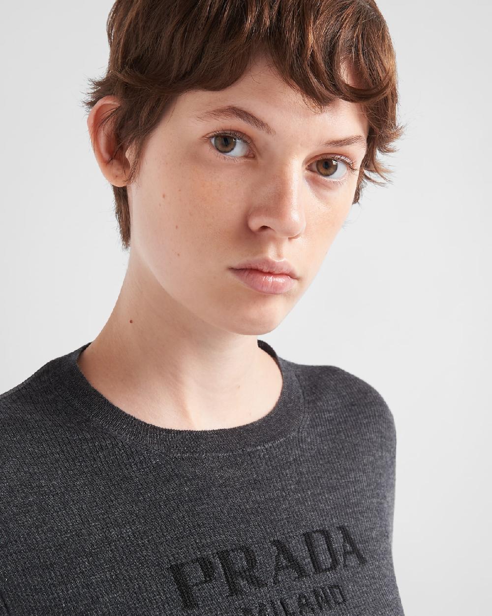 Prada Jersey De Cuello Redondo De Lana Superfina