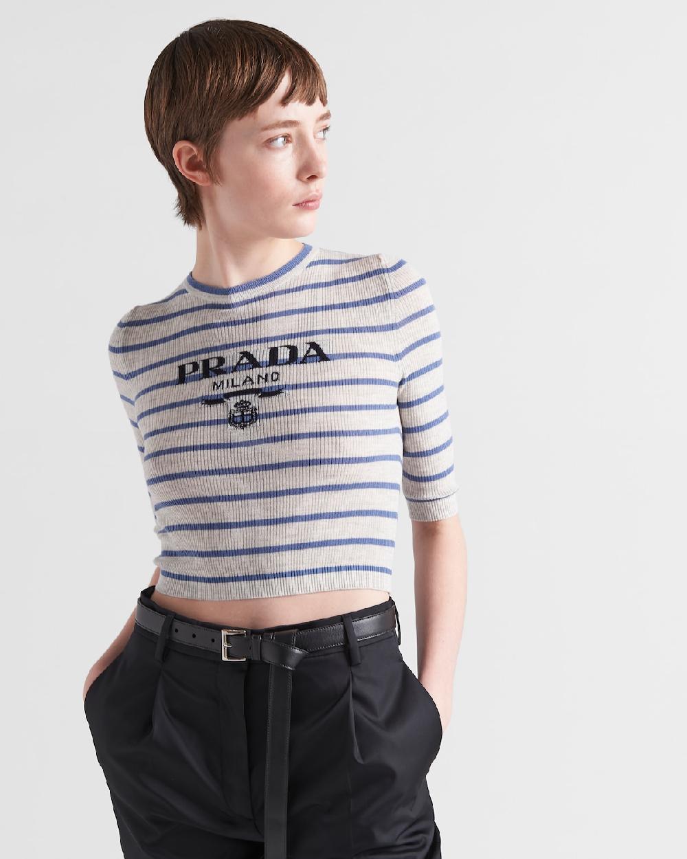 Prada Jersey De Cuello Redondo De Lana Superfina