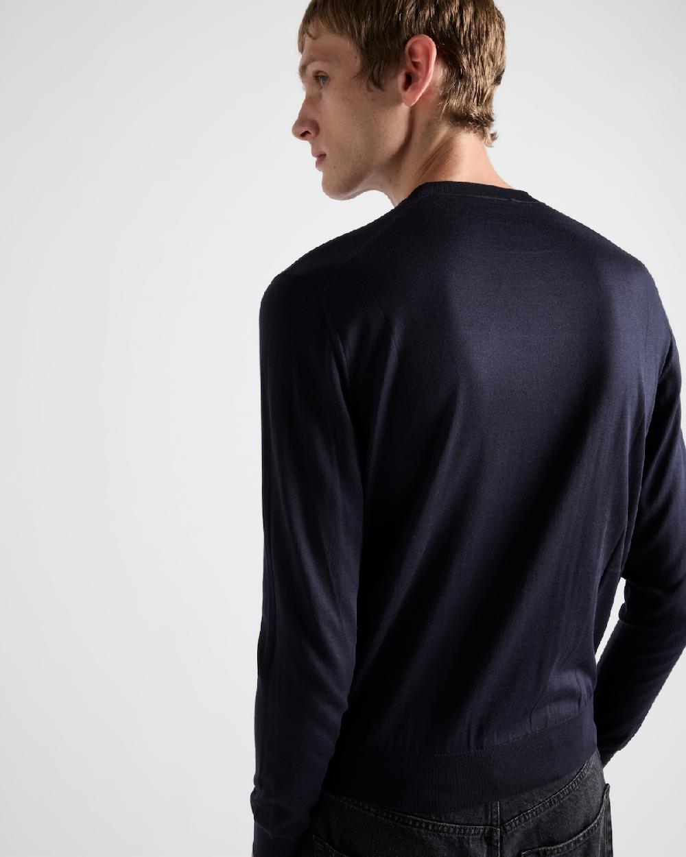 Prada Jersey De Cuello Redondo De Seda