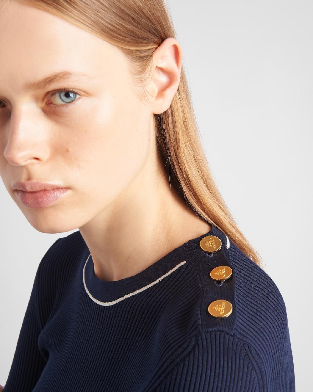 Prada Jersey De Cuello Redondo De Seda