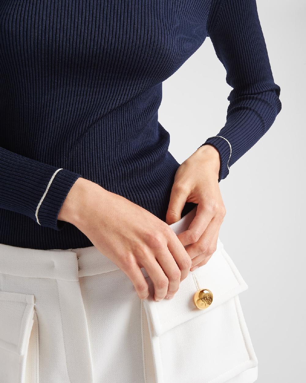 Prada Jersey De Cuello Redondo De Seda