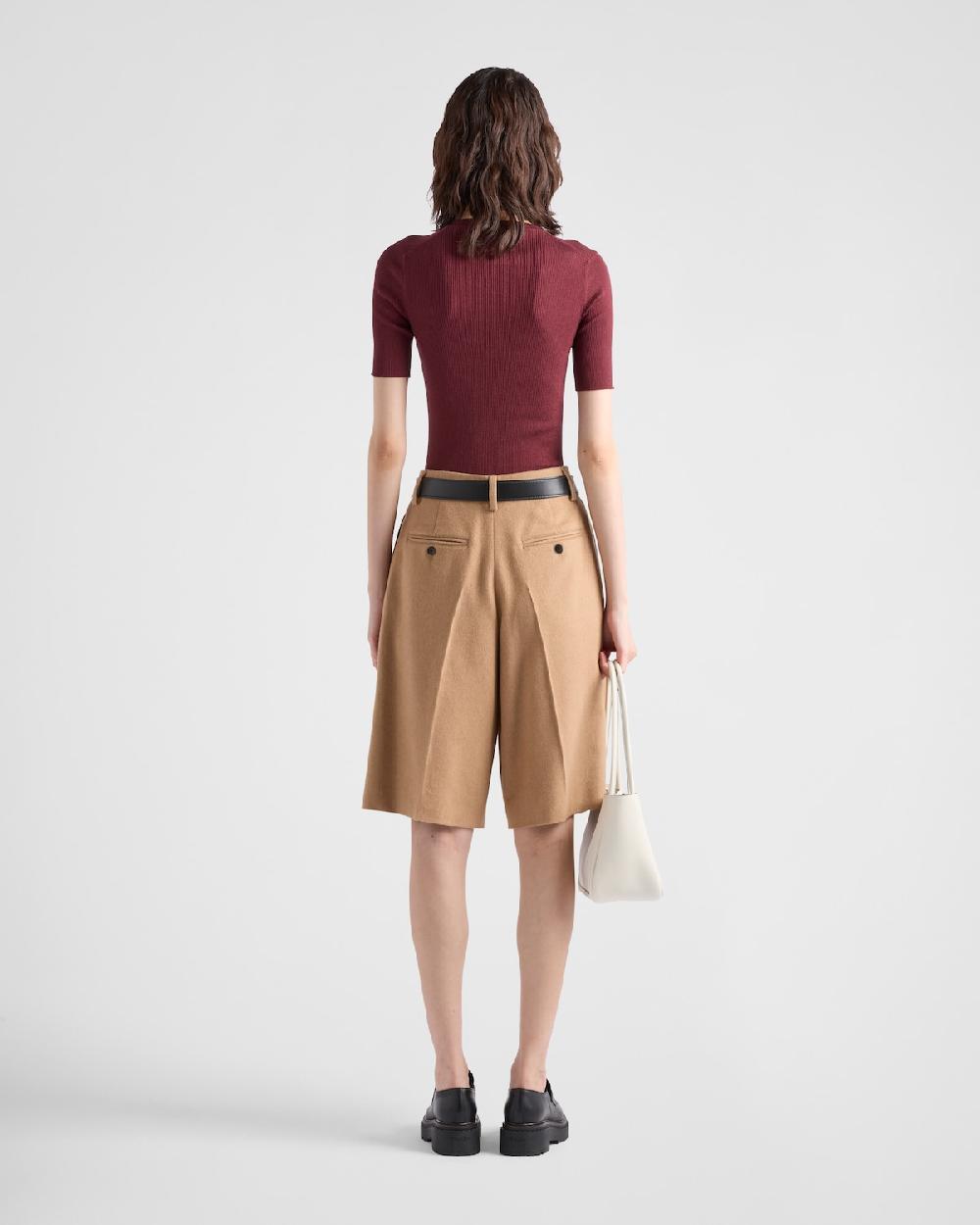 Prada Jersey De Cuello Redondo En Seda Con Logo