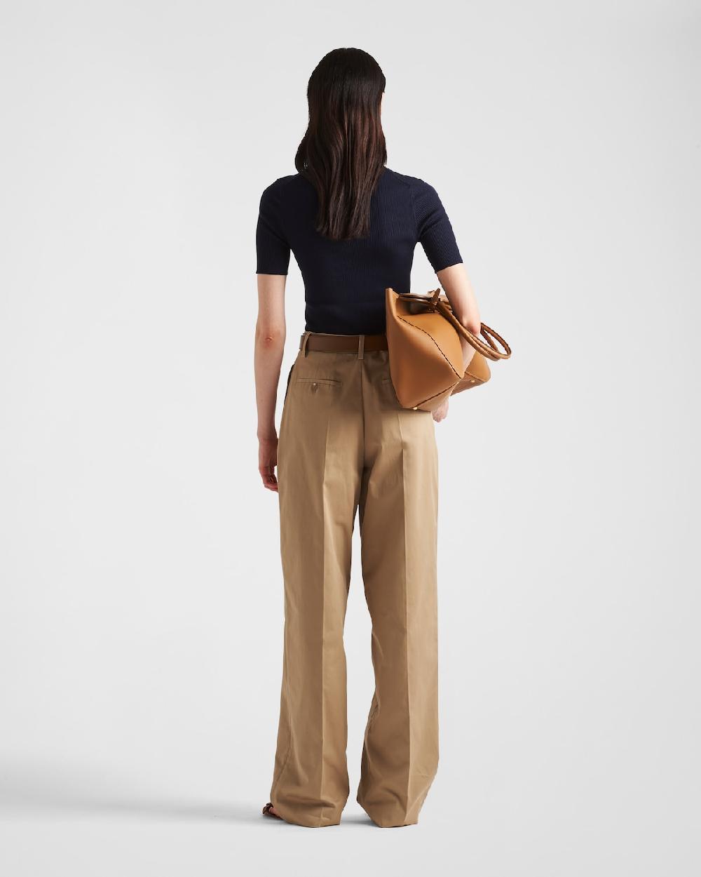 Prada Jersey De Cuello Redondo En Seda Con Logo