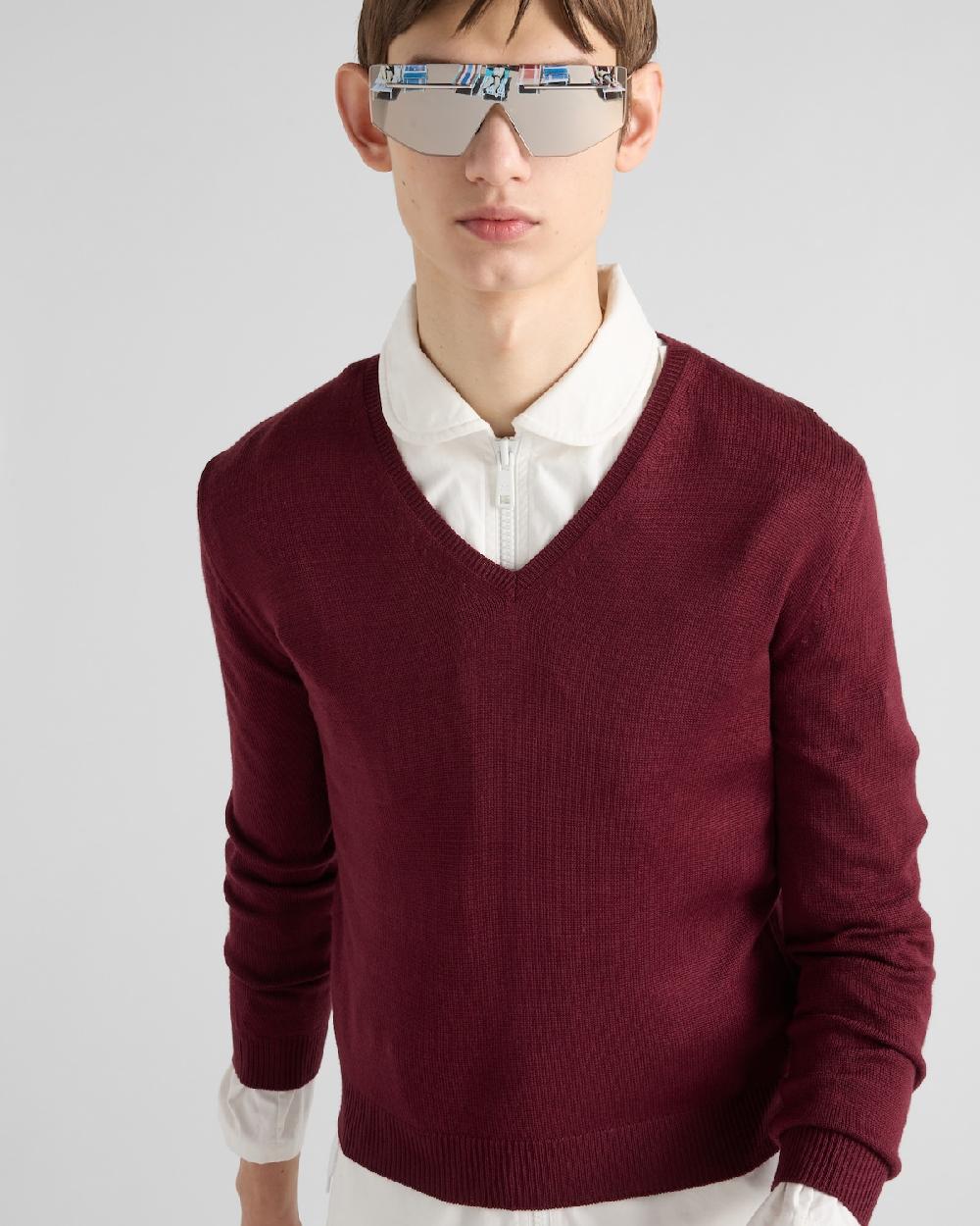 Prada Jersey De Lana Con Escote En V