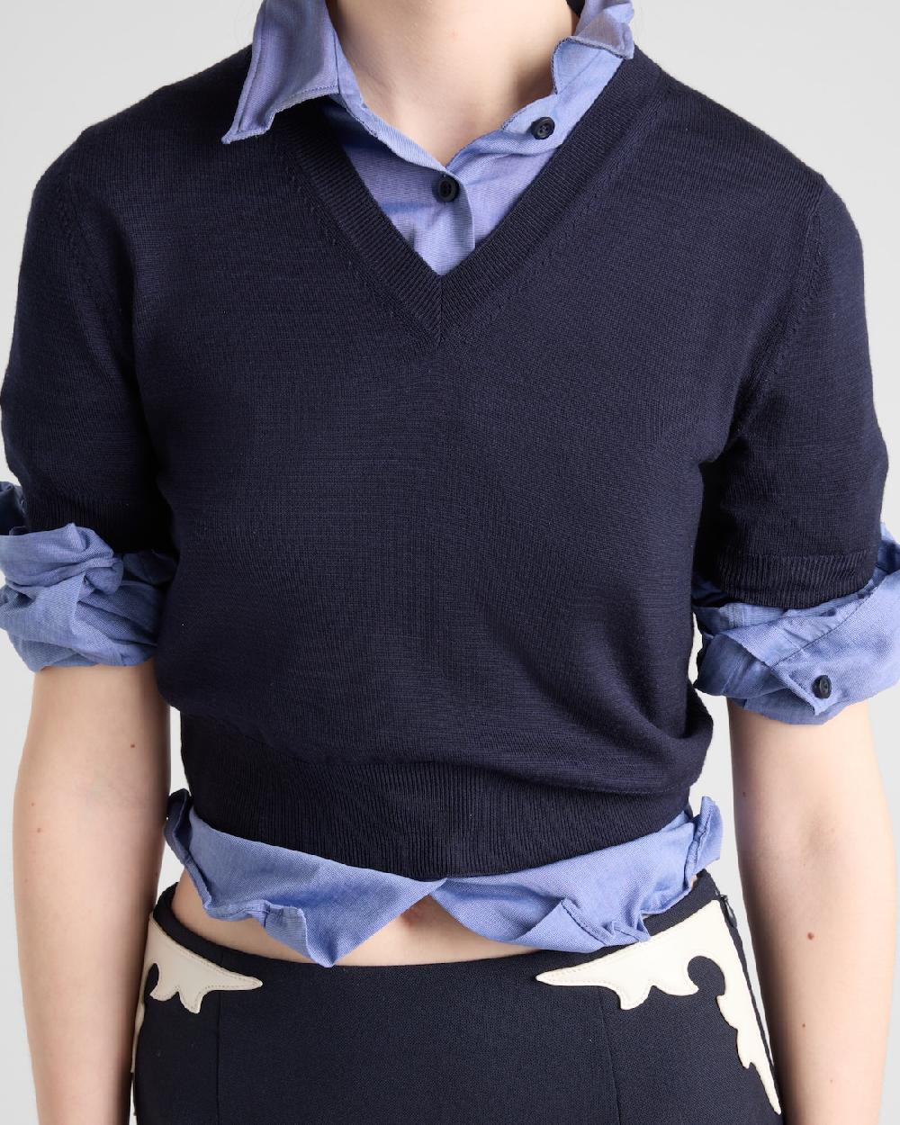 Prada Jersey De Lana Con Escote En V