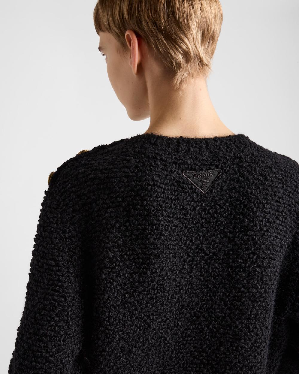 Prada Jersey De Mohair Bouclé De Cuello Redondo