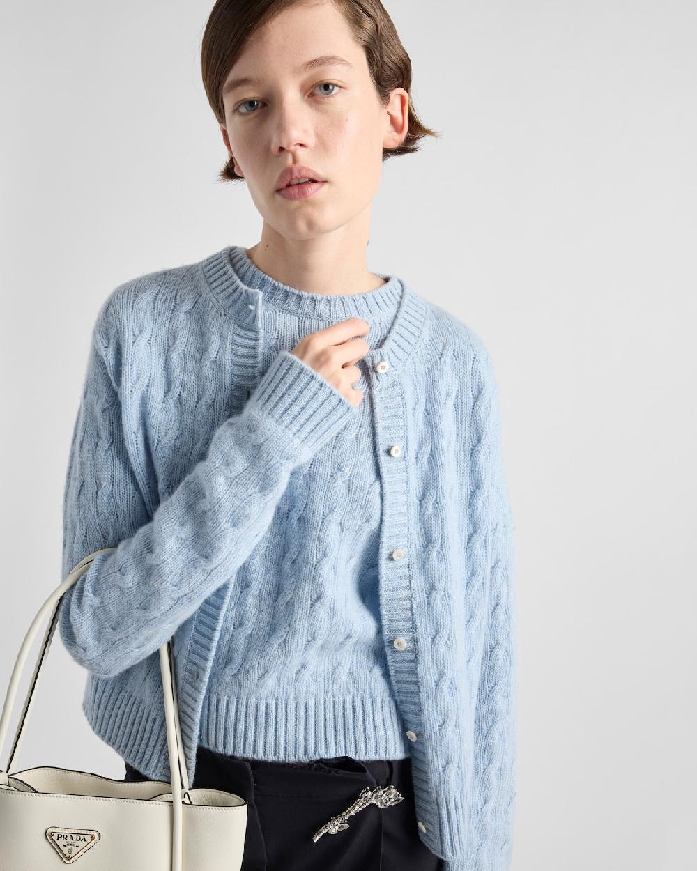 Prada Jersey De Re-Cashmere En Punto Trenzado
