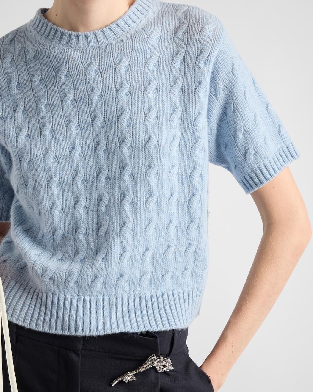 Prada Jersey De Re-Cashmere En Punto Trenzado