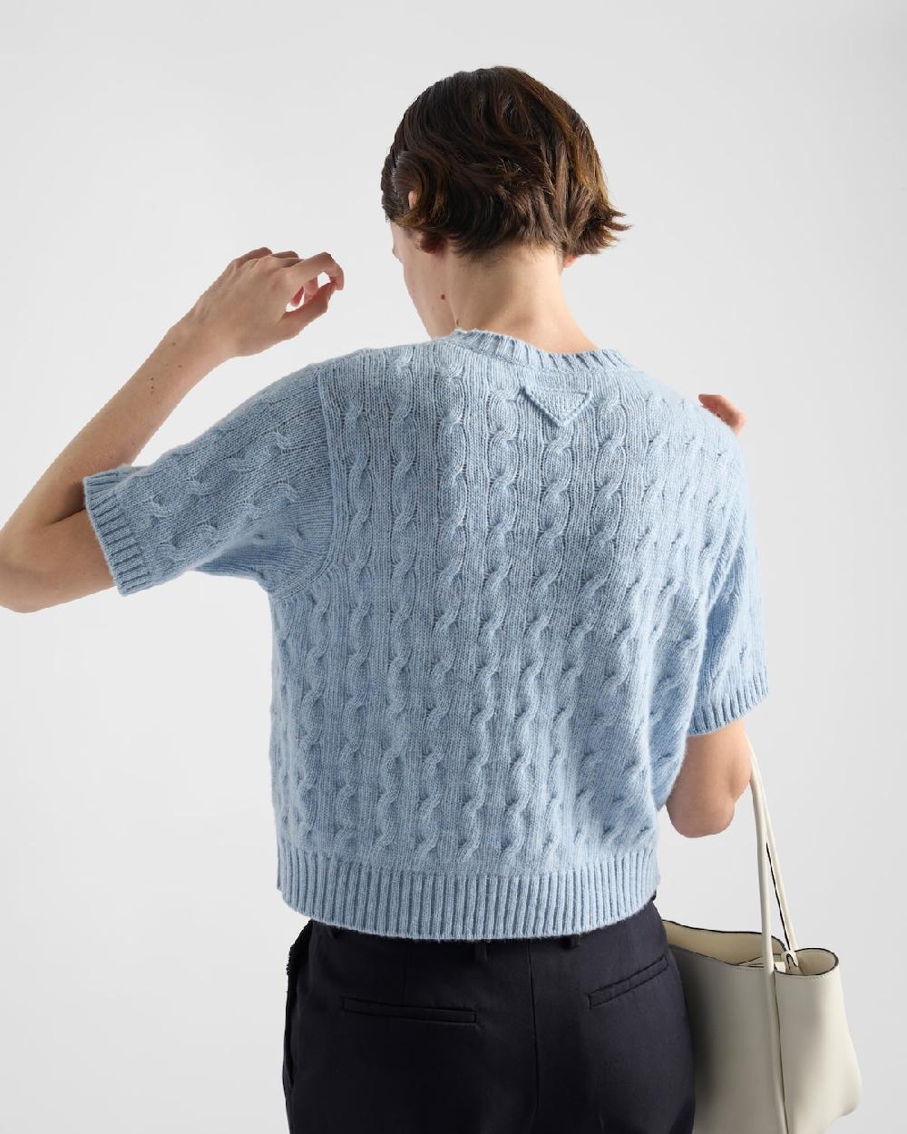 Prada Jersey De Re-Cashmere En Punto Trenzado