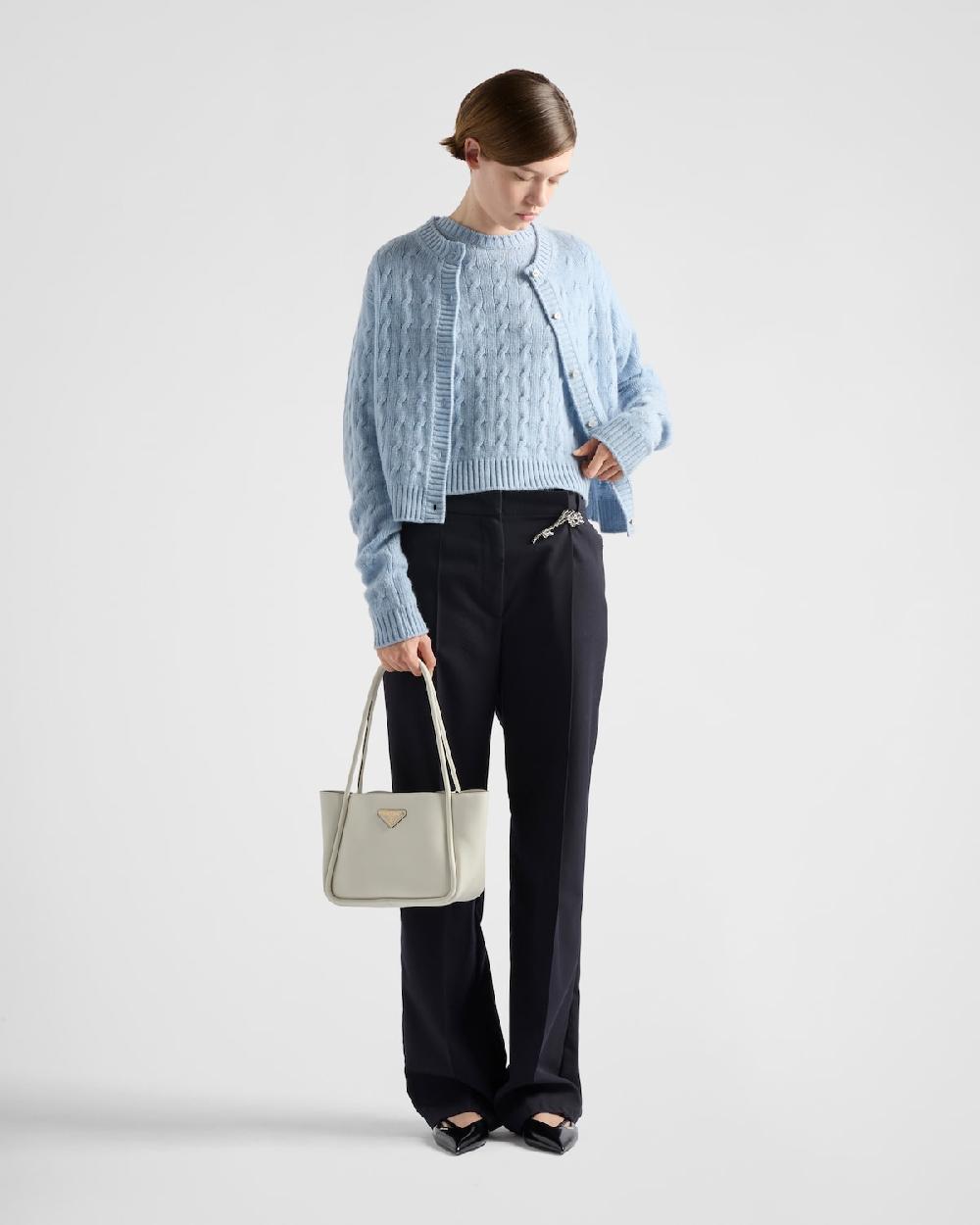 Prada Jersey De Re-Cashmere En Punto Trenzado