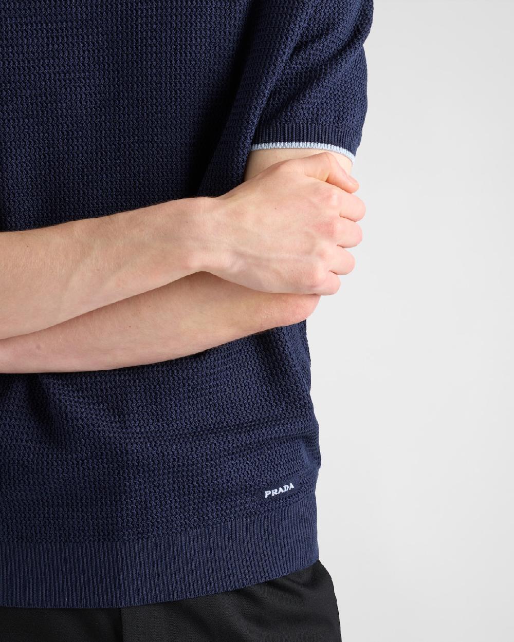 Prada Jersey De Seda Y Algodón De Manga Corta
