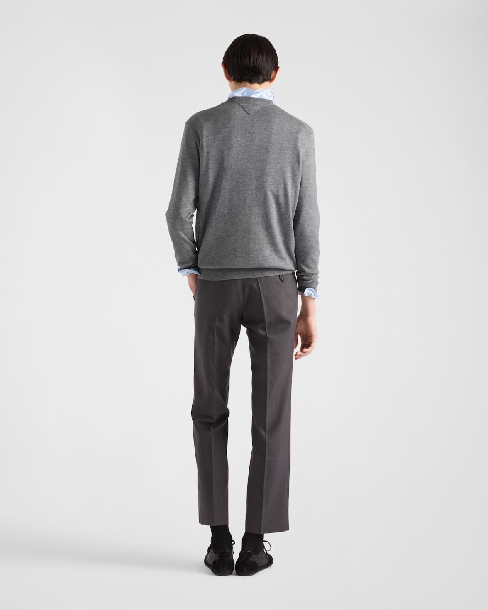 Prada Jersey De Seda Y Cachemir Con Cuello Redondo