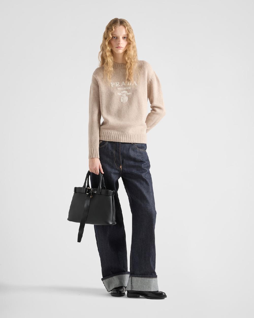 Prada Jersey en cachemir y lana con logo Prada