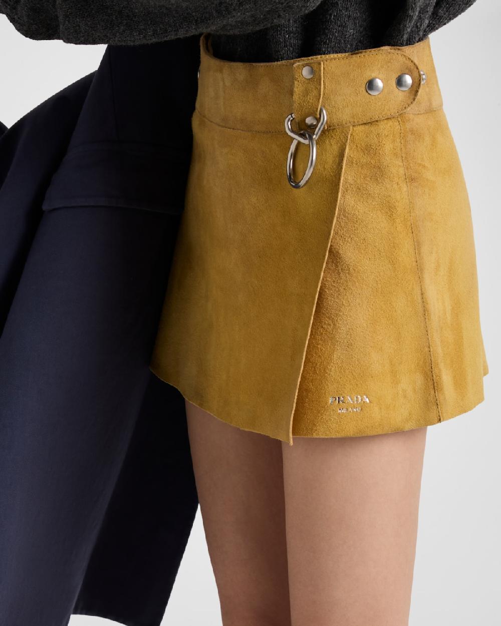 Prada Minifalda De Ante