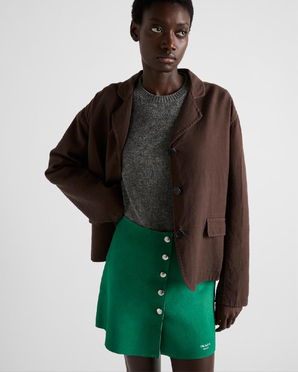 Prada Minifalda De Ante