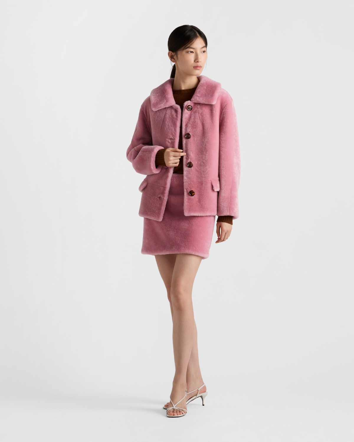 Prada Minifalda de borreguillo