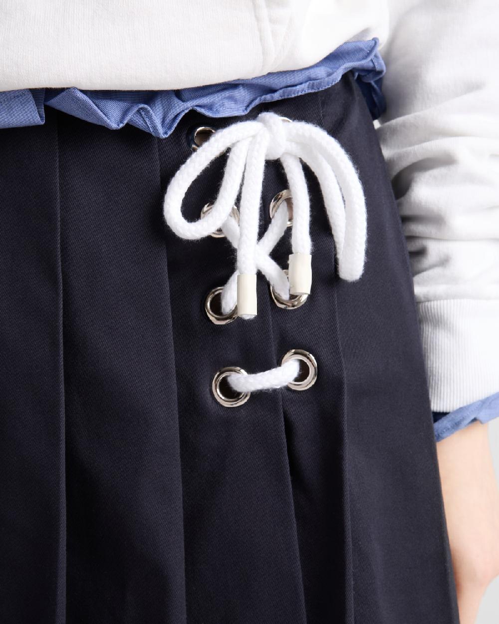 Prada Minifalda De Dril Elástico Plisada