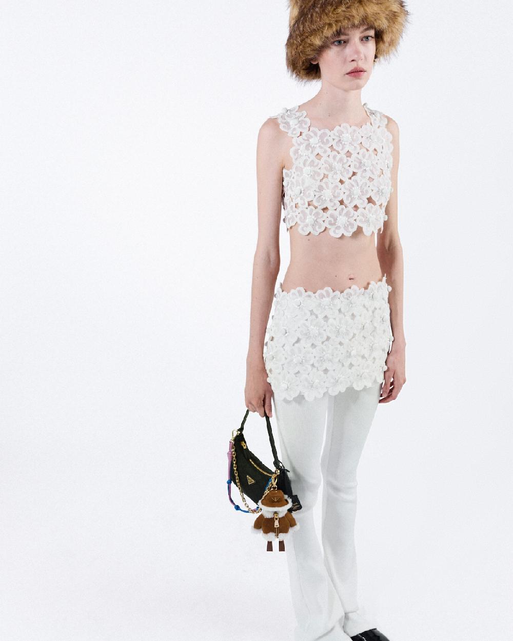 Prada Minifalda De Encaje De Guipur Floral