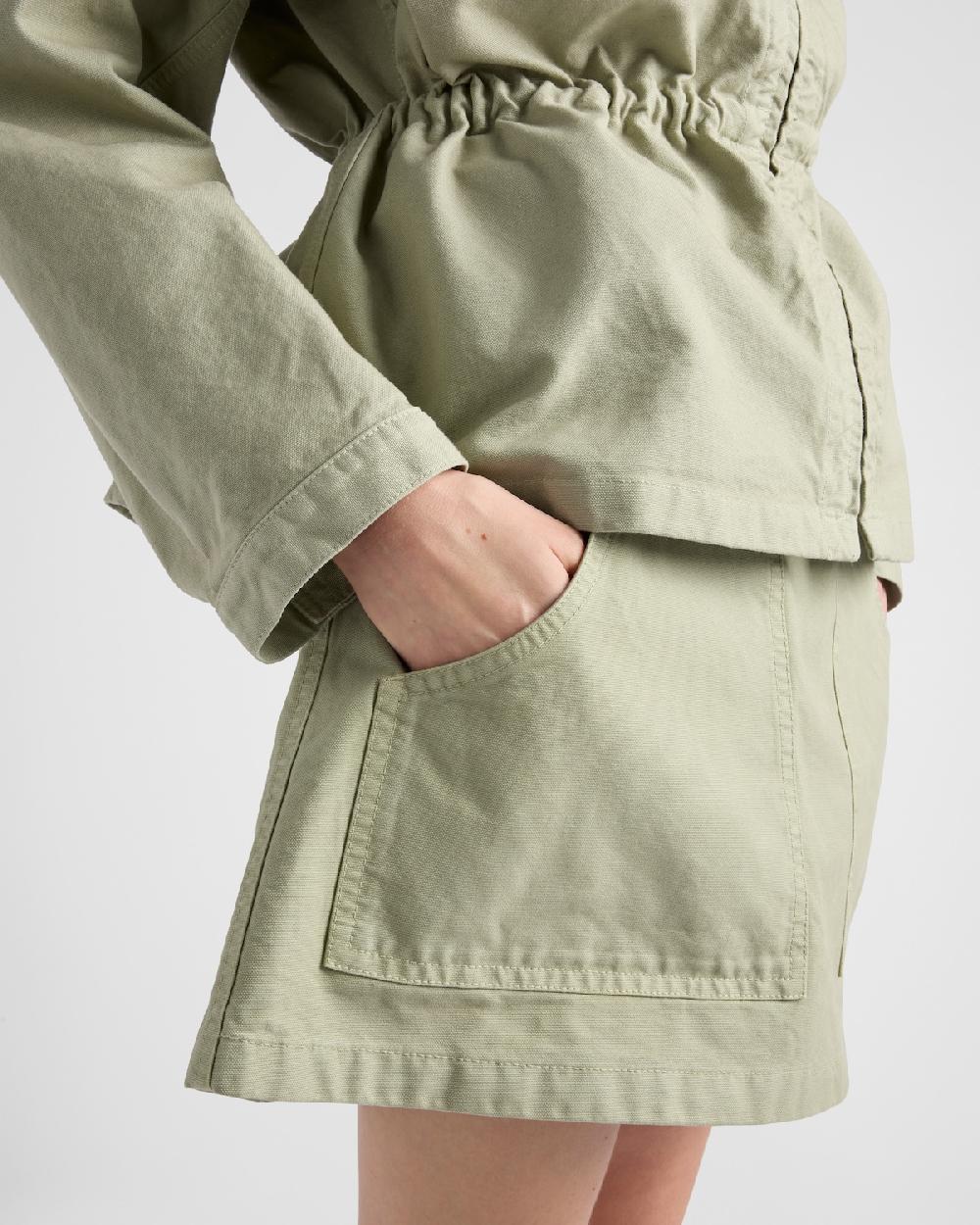Prada Minifalda De Lona Envejecida