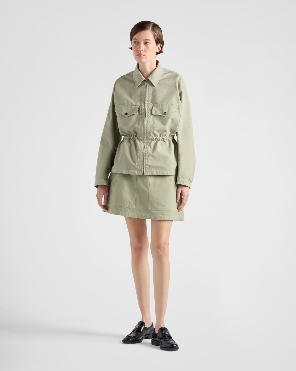 Prada Minifalda de lona envejecida