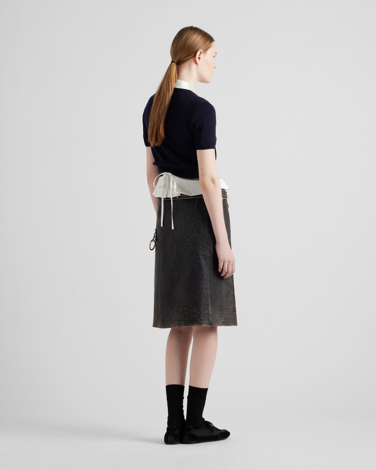 Prada Minifalda De Piel