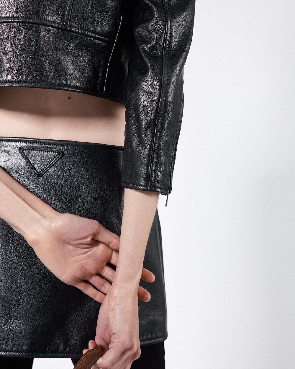 Prada Minifalda De Piel