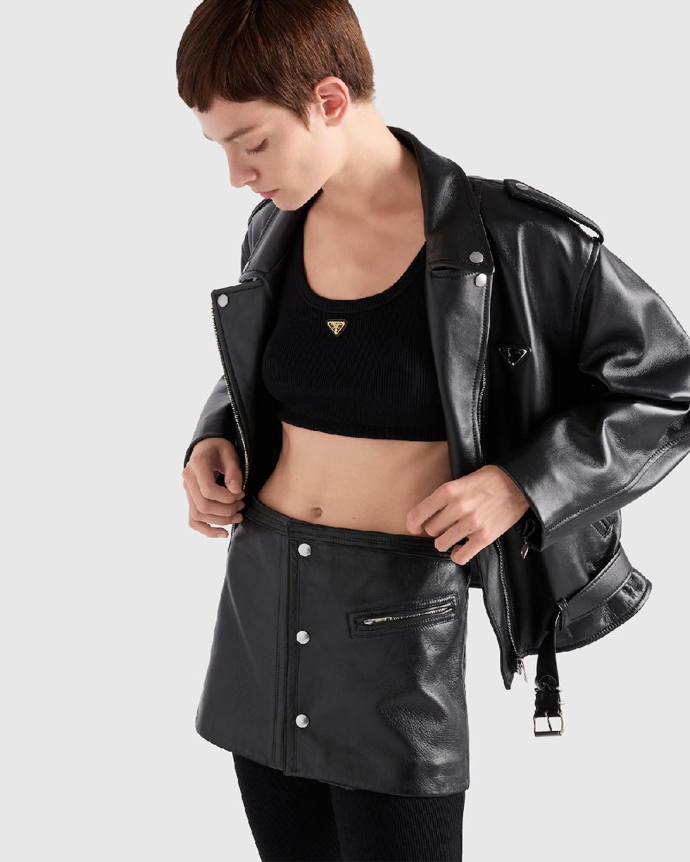 Prada Minifalda De Piel