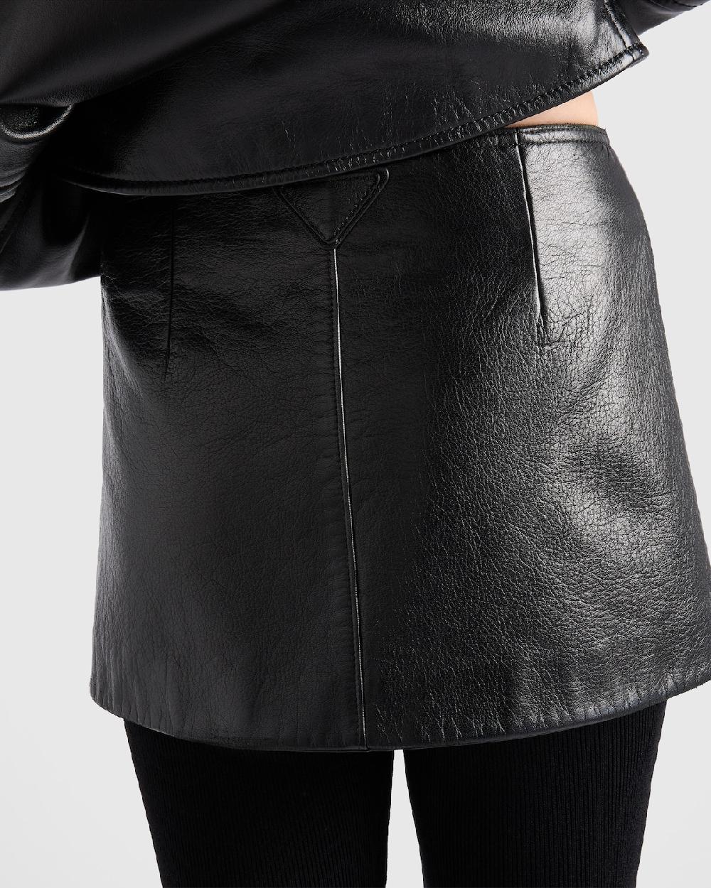 Prada Minifalda De Piel