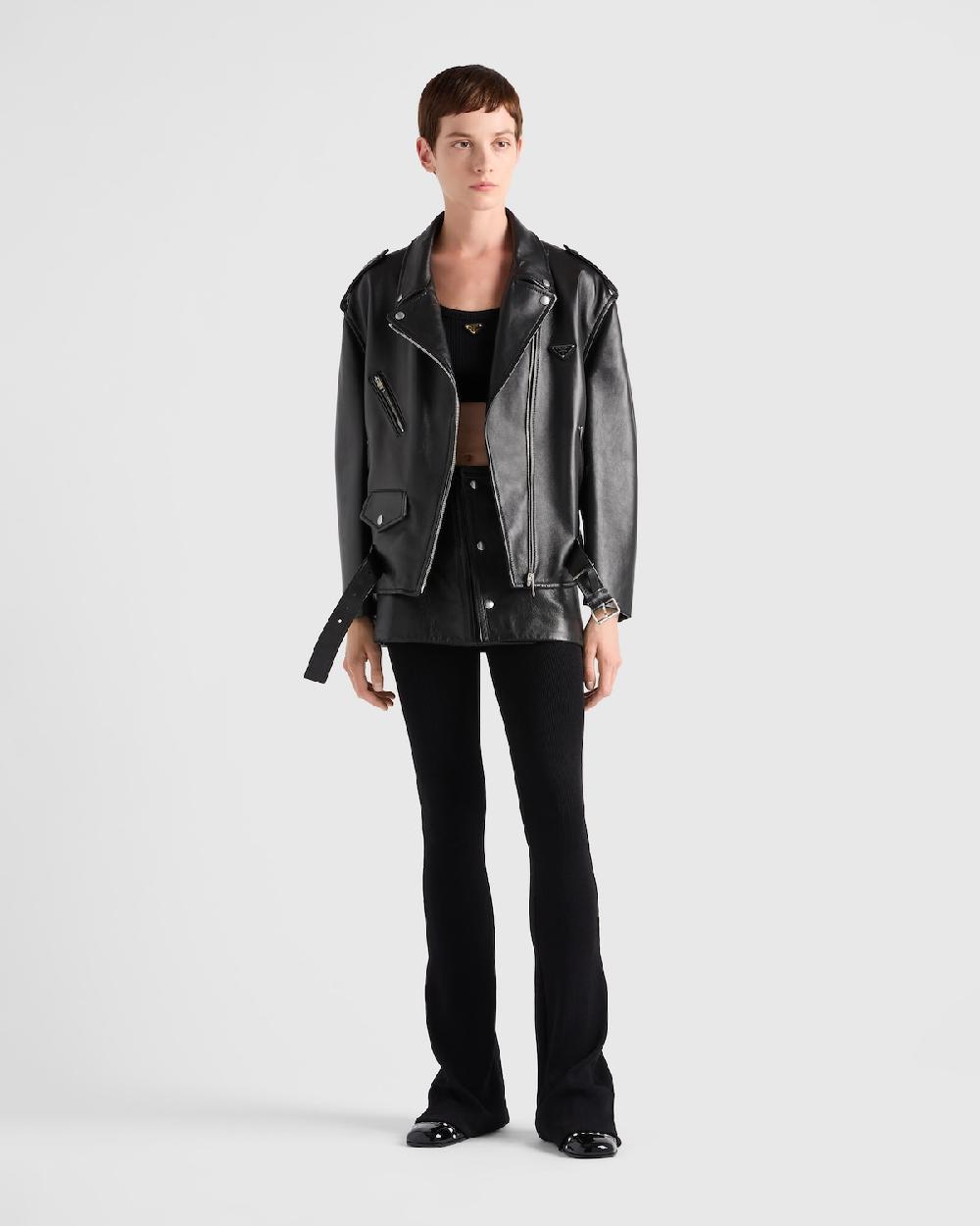 Prada Minifalda de piel