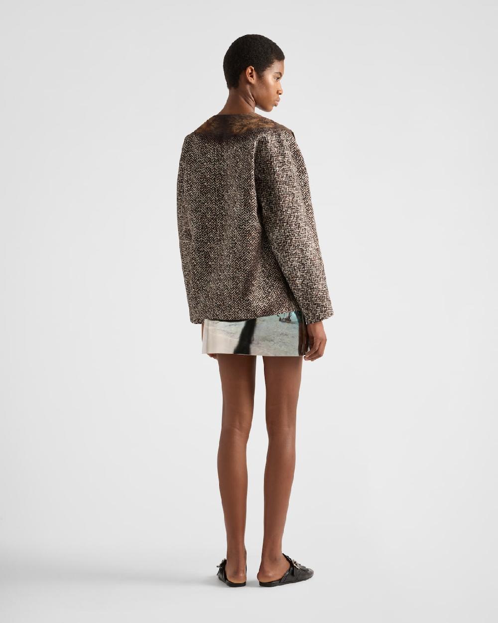 Prada Minifalda De Piel Brillante