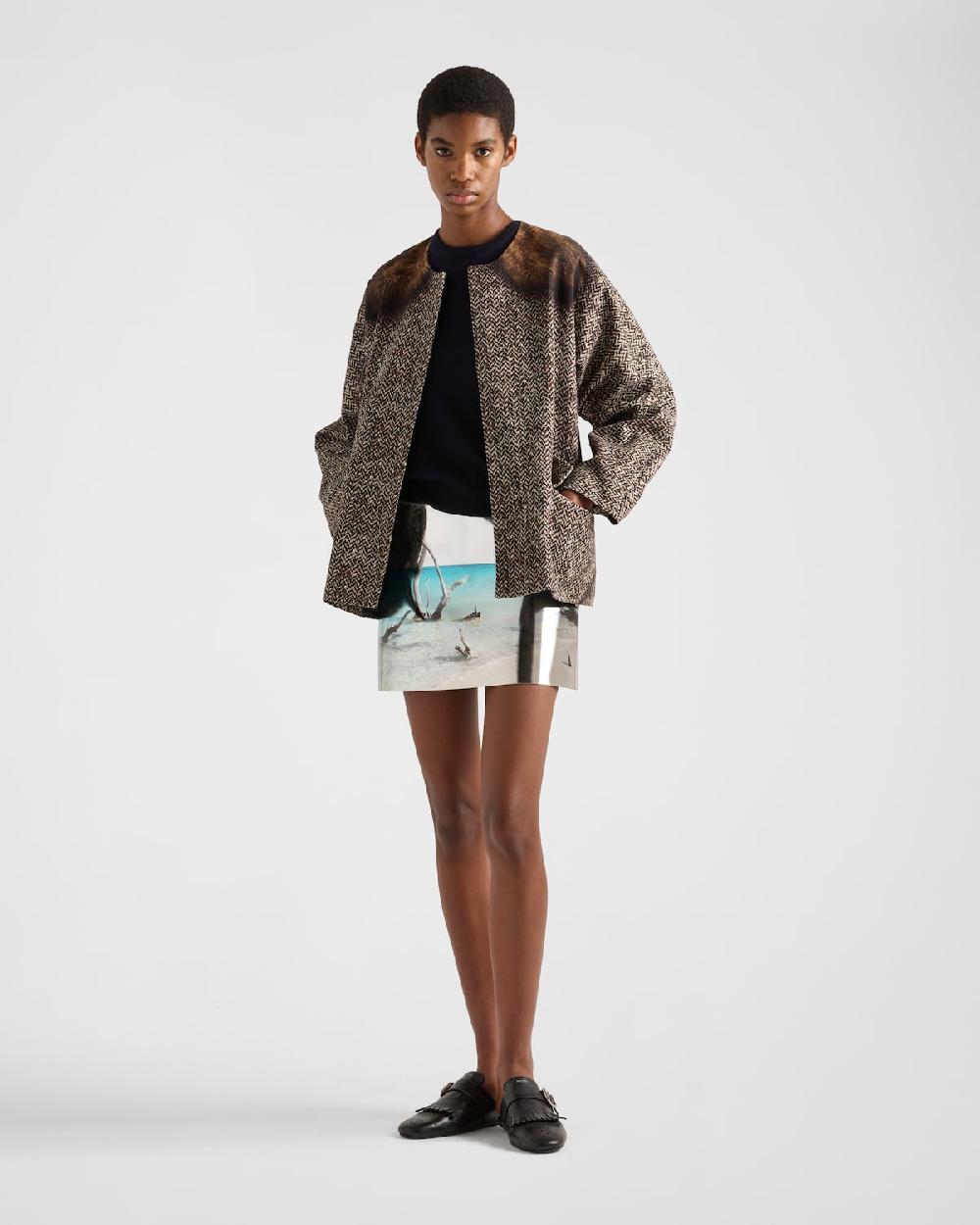 Prada Minifalda de piel brillante