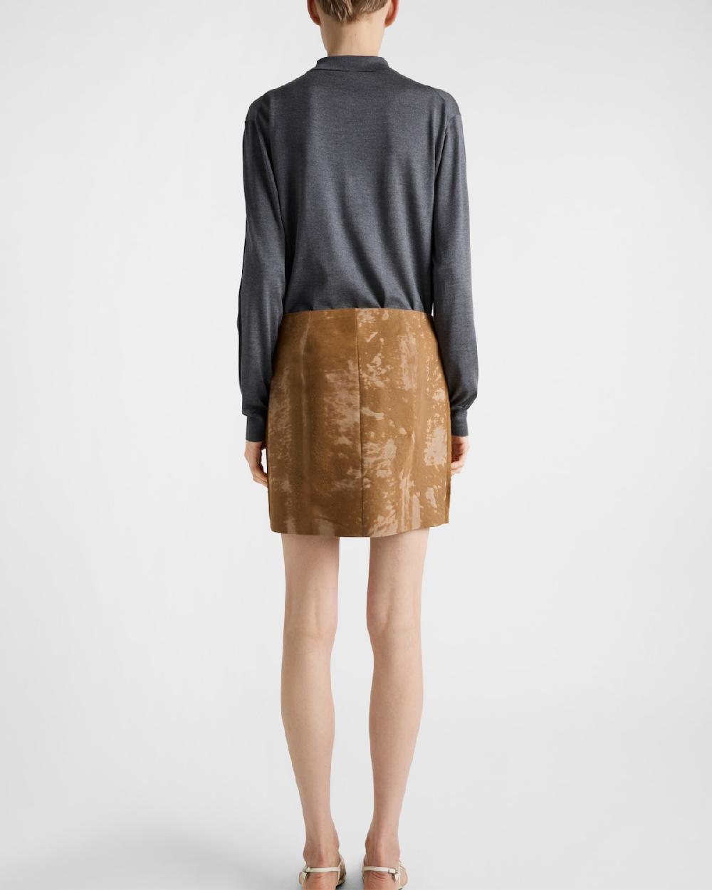 Prada Minifalda De Piel