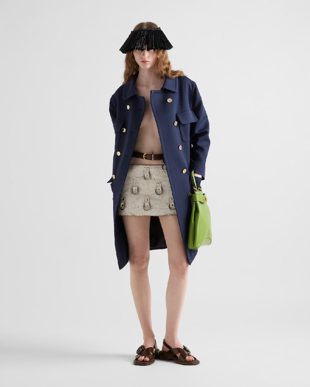 Prada Minifalda de piel con adornos