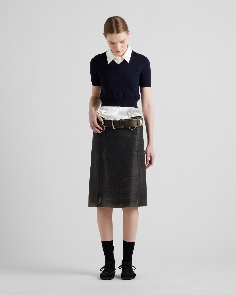 Prada Minifalda de piel