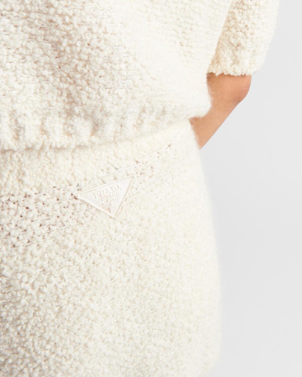 Prada Minifalda De Punto Bouclé En Mohair