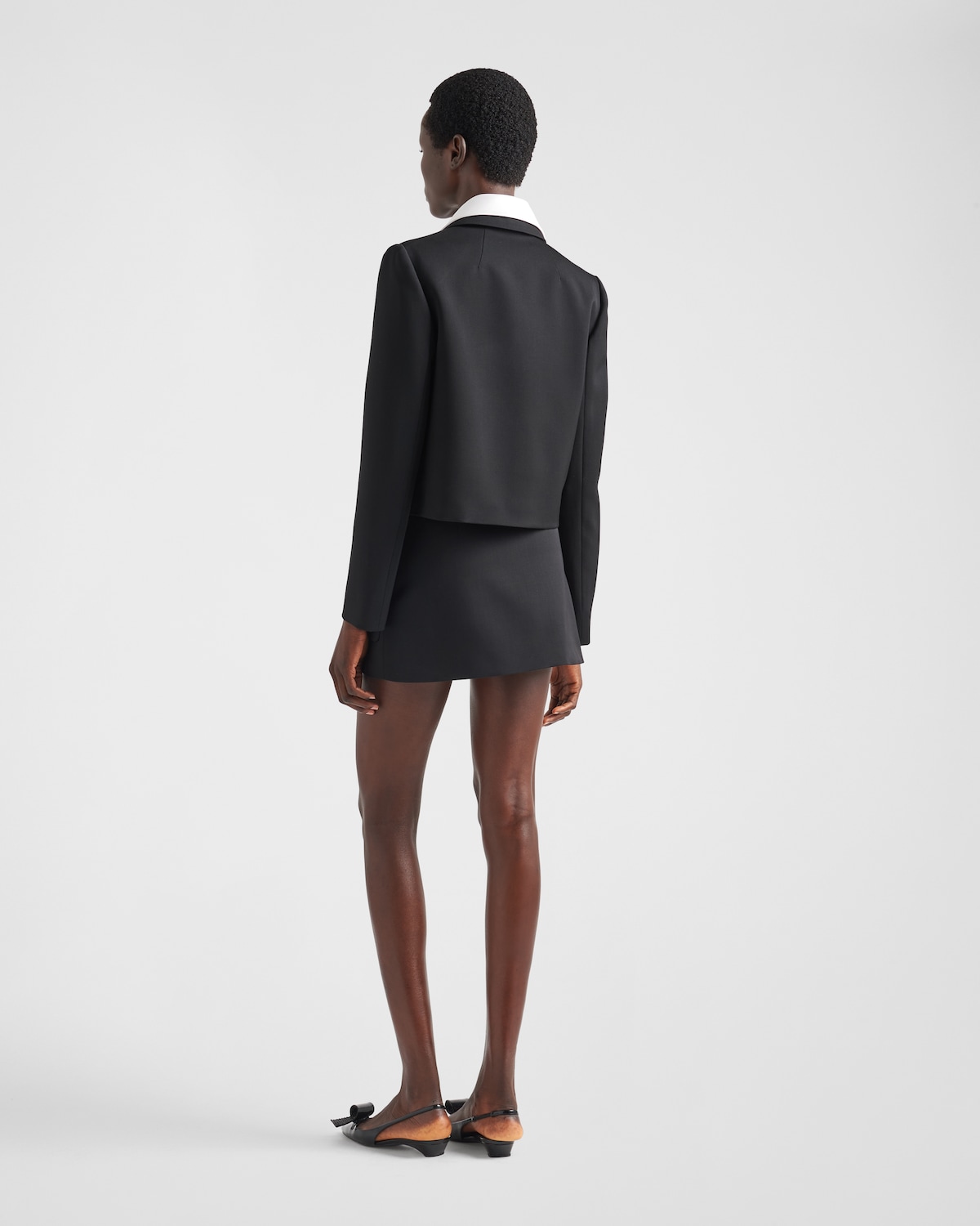 Prada Minifalda De Satén De Lana