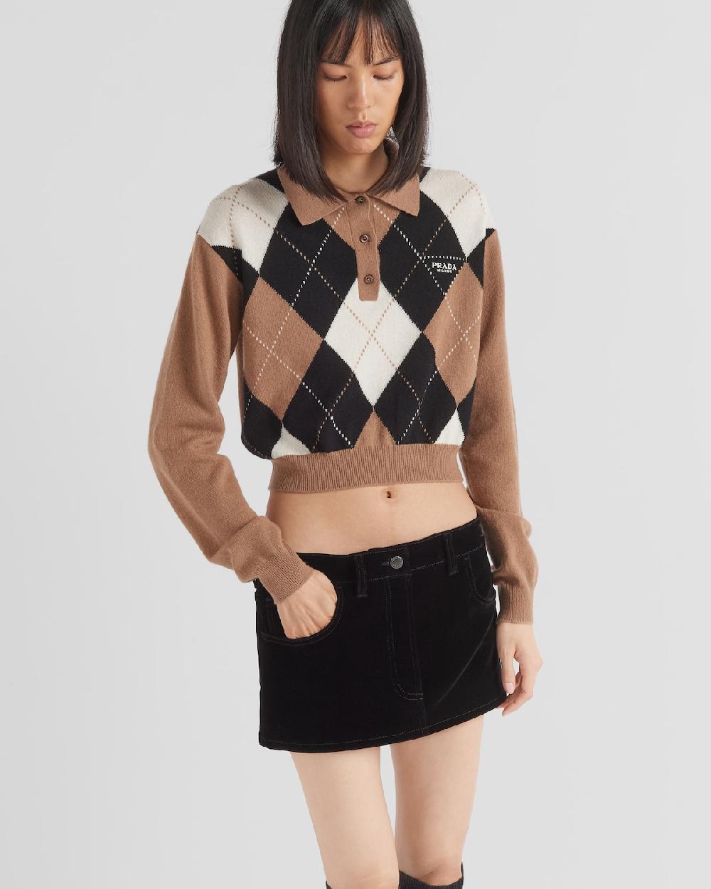 Prada Minifalda De Tejido Vaquero Aterciopelado