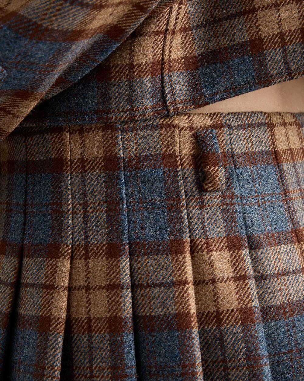 Prada Minifalda En Sarga De Lana A Cuadros