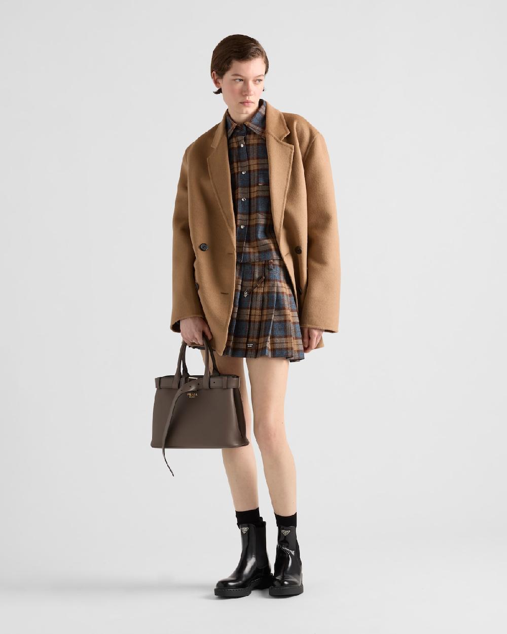 Prada Minifalda en sarga de lana a cuadros