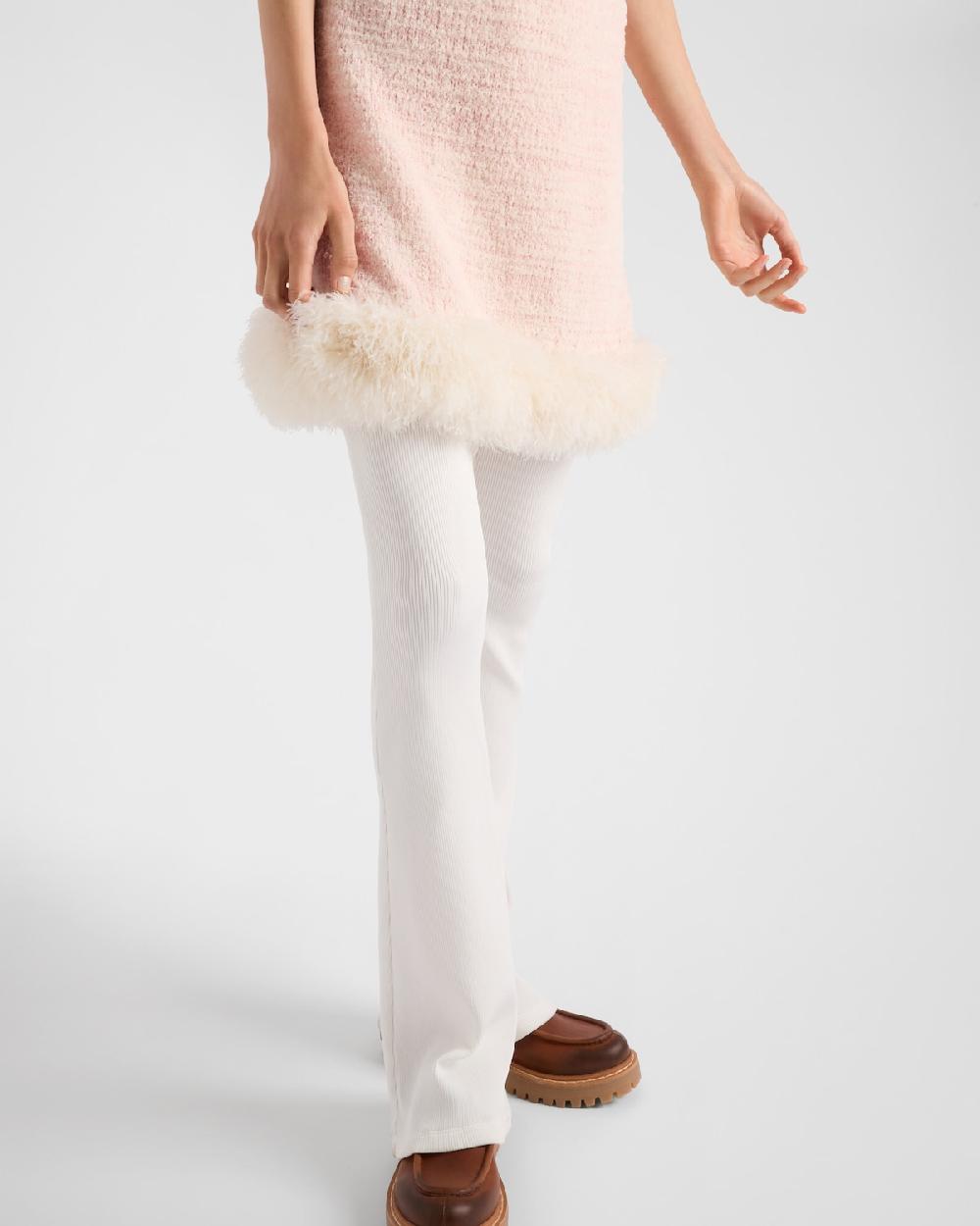 Prada Minivestido De Algodón Con Plumas