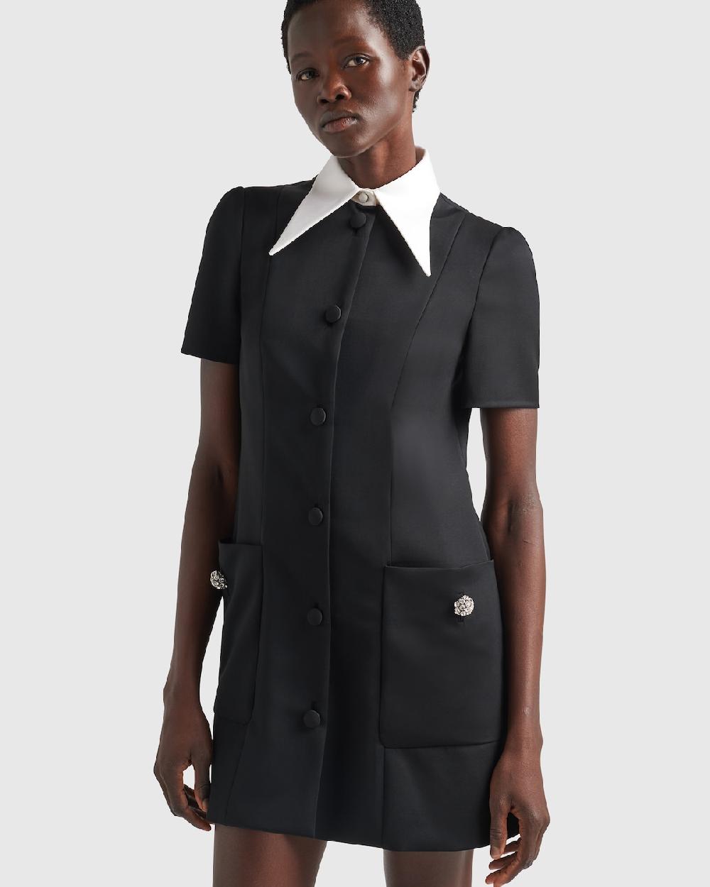 Prada Minivestido De Satén De Lana