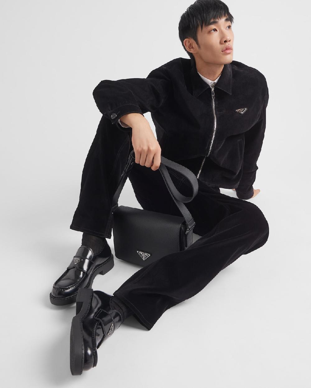 Prada Mocasines Chocolate De Piel Cepillada