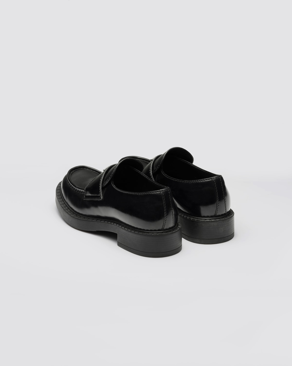 Prada Mocasines Chocolate De Piel Cepillada