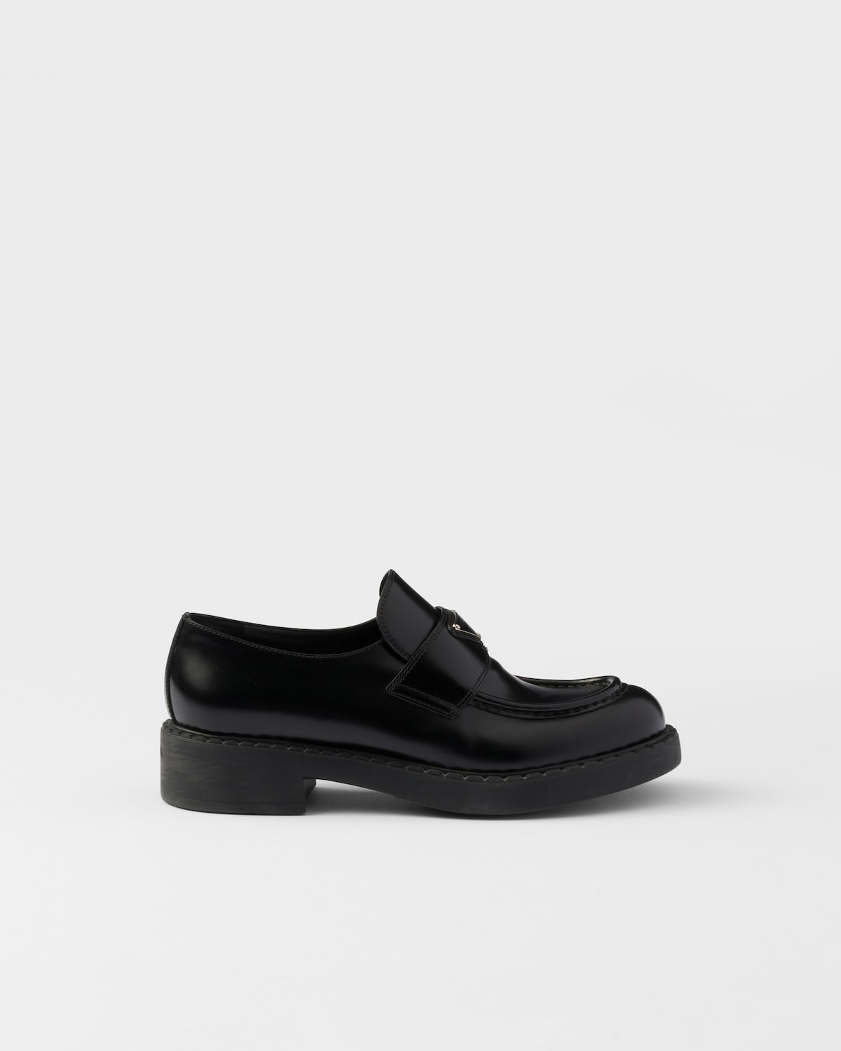 Prada Mocasines Chocolate De Piel Cepillada