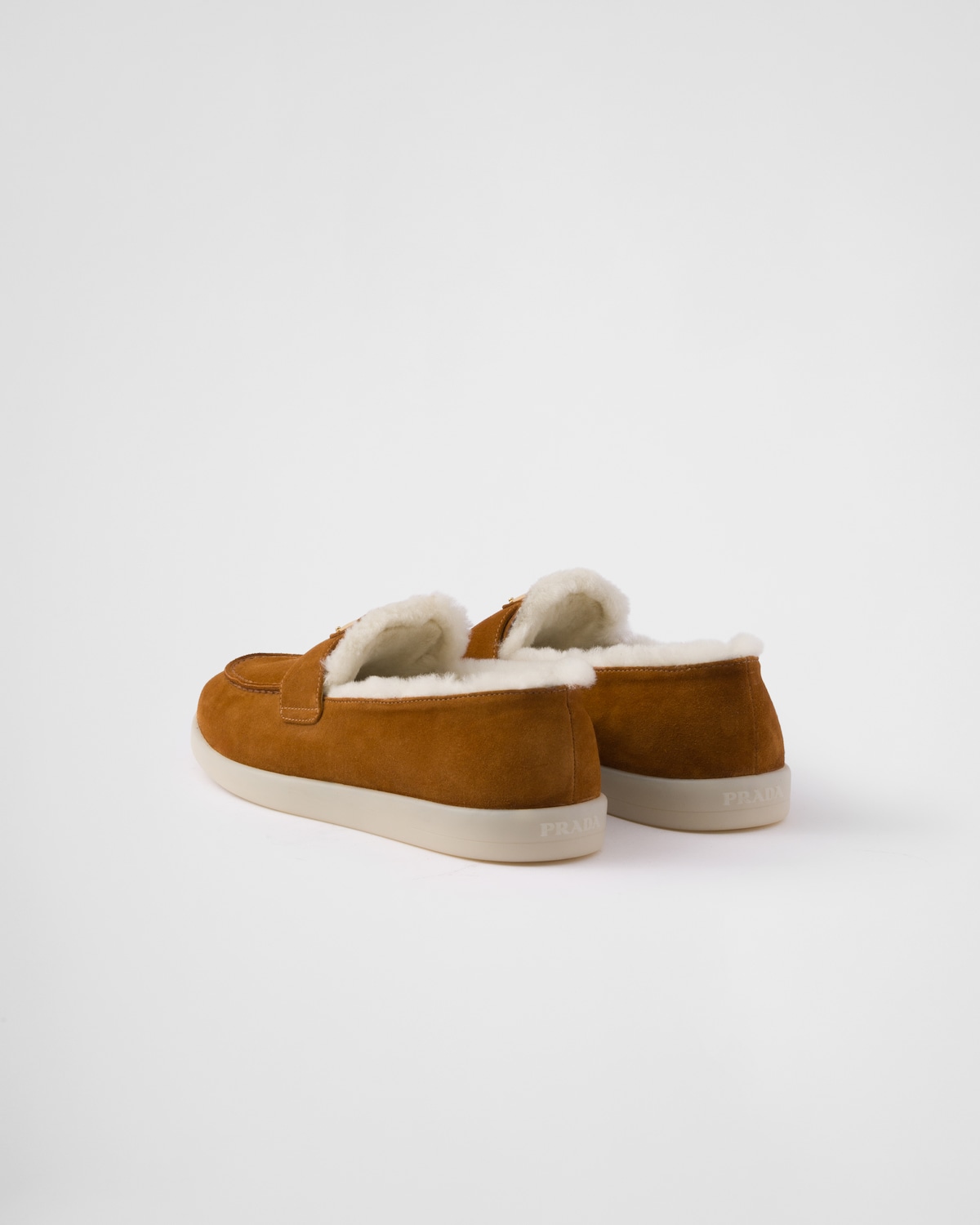 Prada Mocasines De Ante Y Borreguillo