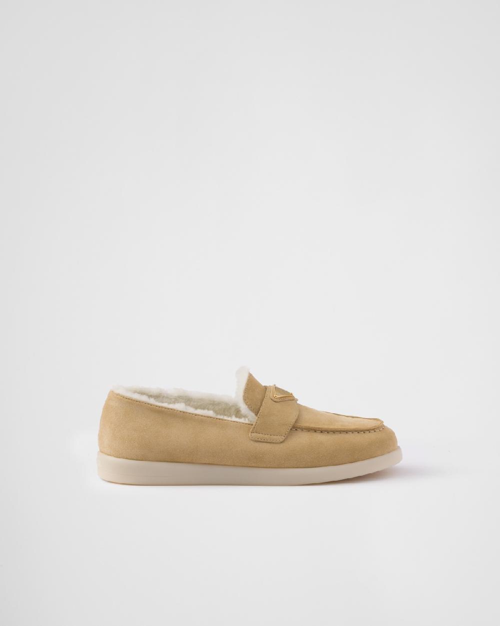 Prada Mocasines de ante y borreguillo
