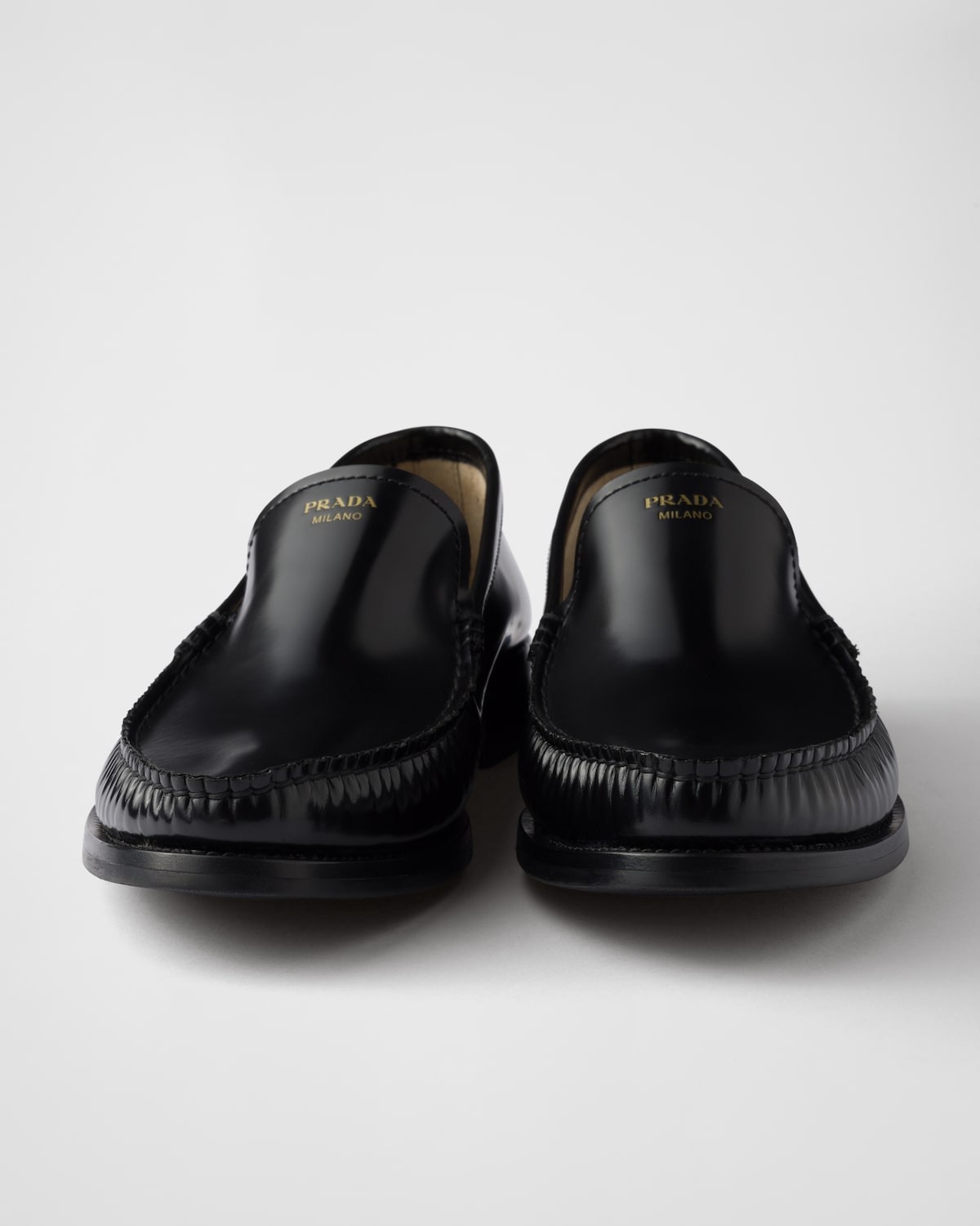 Prada Mocasines De Piel Cepillada